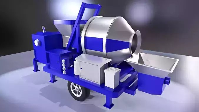 Big blue concrete mixer machine