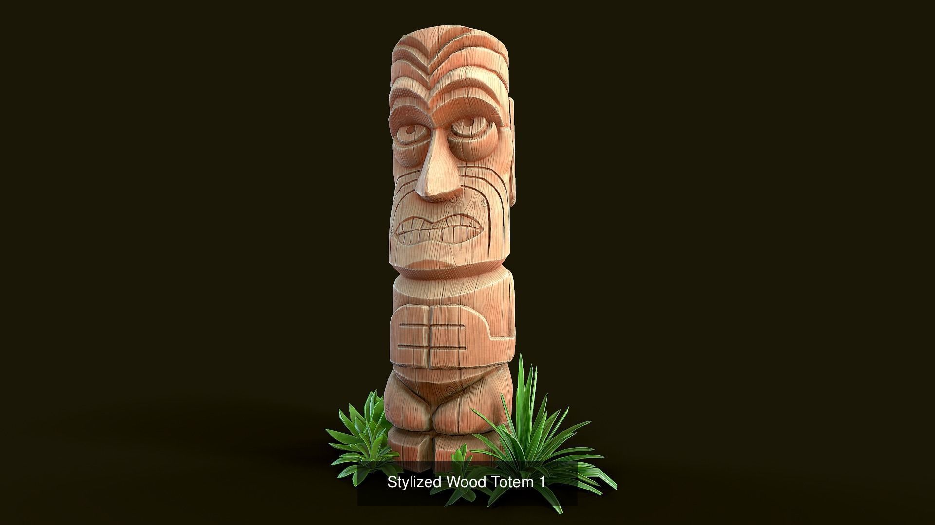 Stylized Wood Totems 3D Model Collection_2