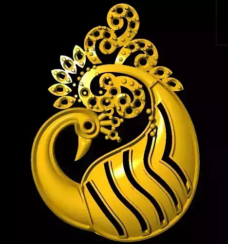 Sidepiece golden peacock logo