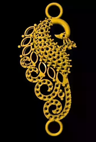 Sidepiece gold peacock