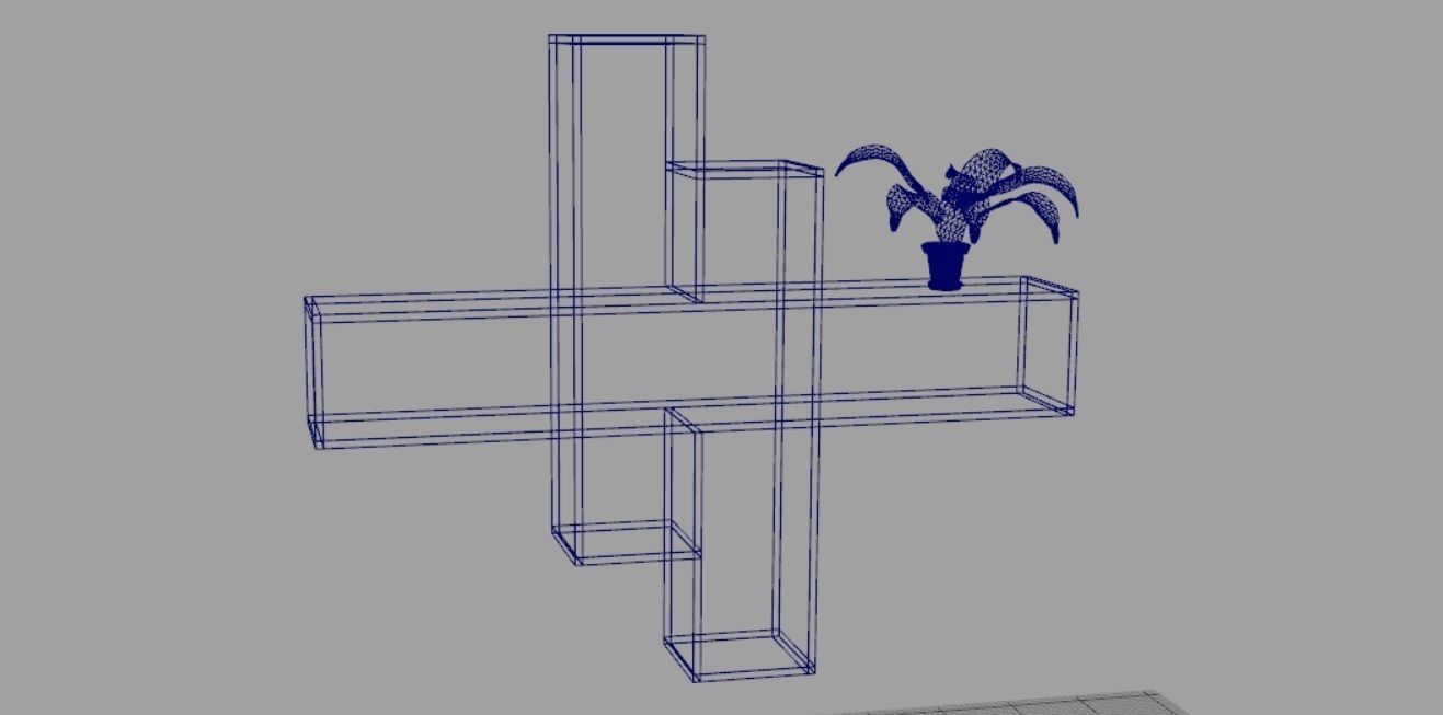 Book Shelf 3D Maya 3D model_2