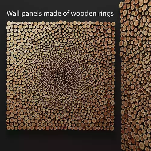 Mosaic wood panel 3D 2