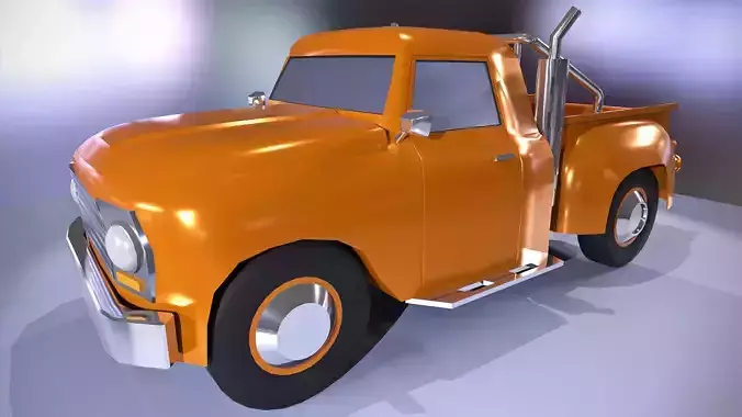 Orange pickup truck 