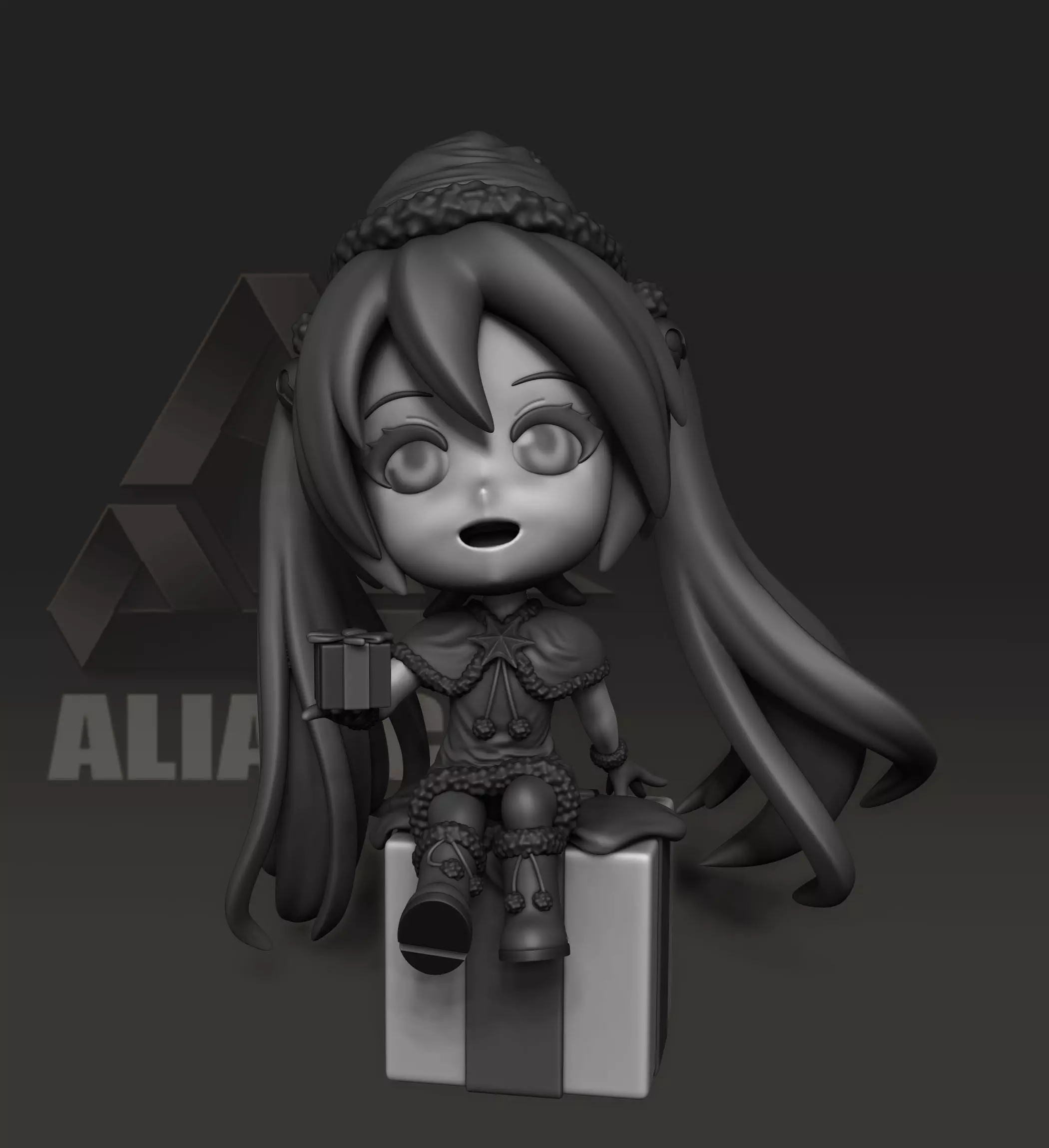 Miku Chibi - Christmas Gift 3D print model_0