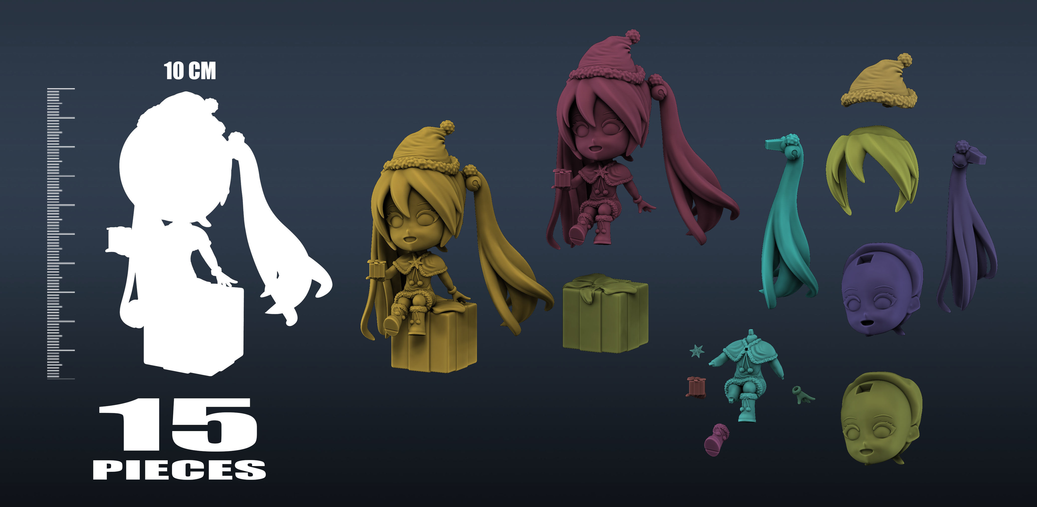 Miku Chibi - Christmas Gift 3D print model_3