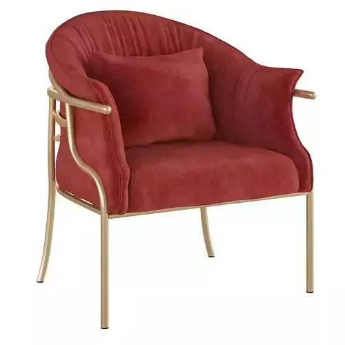 Homary-Retro Velvet Upholstered Sofa 1-Seater Sofa with Gold Legs