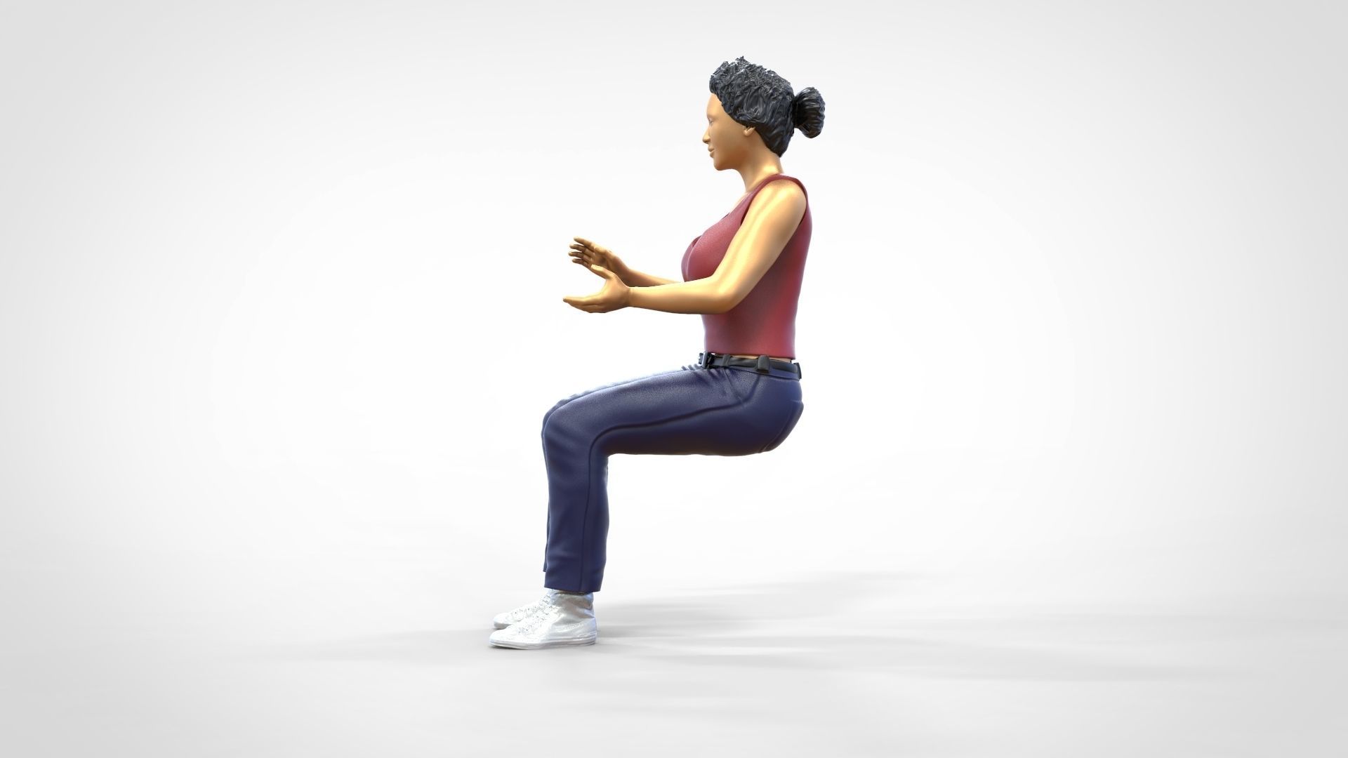 N13 Football fan clapping and waving in stadium 3D print model_6