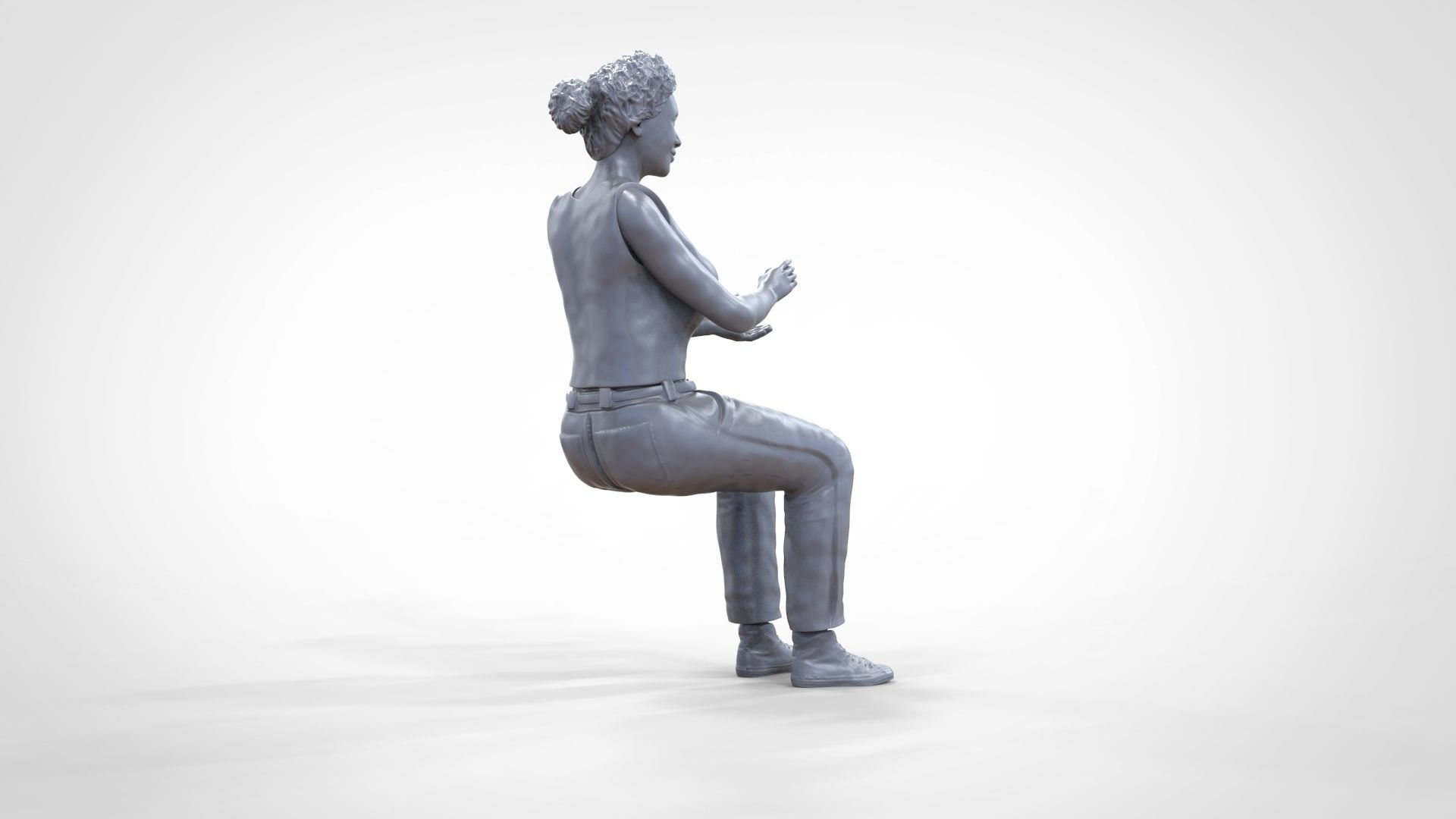 N13 Football fan clapping and waving in stadium 3D print model_46