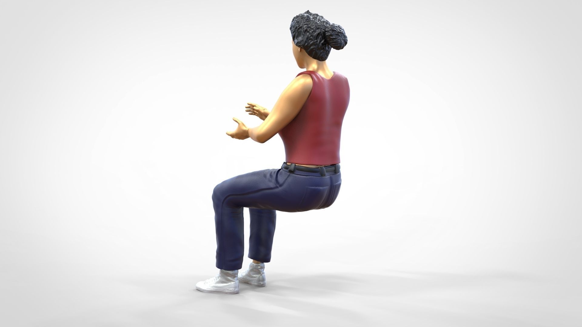 N13 Football fan clapping and waving in stadium 3D print model_2