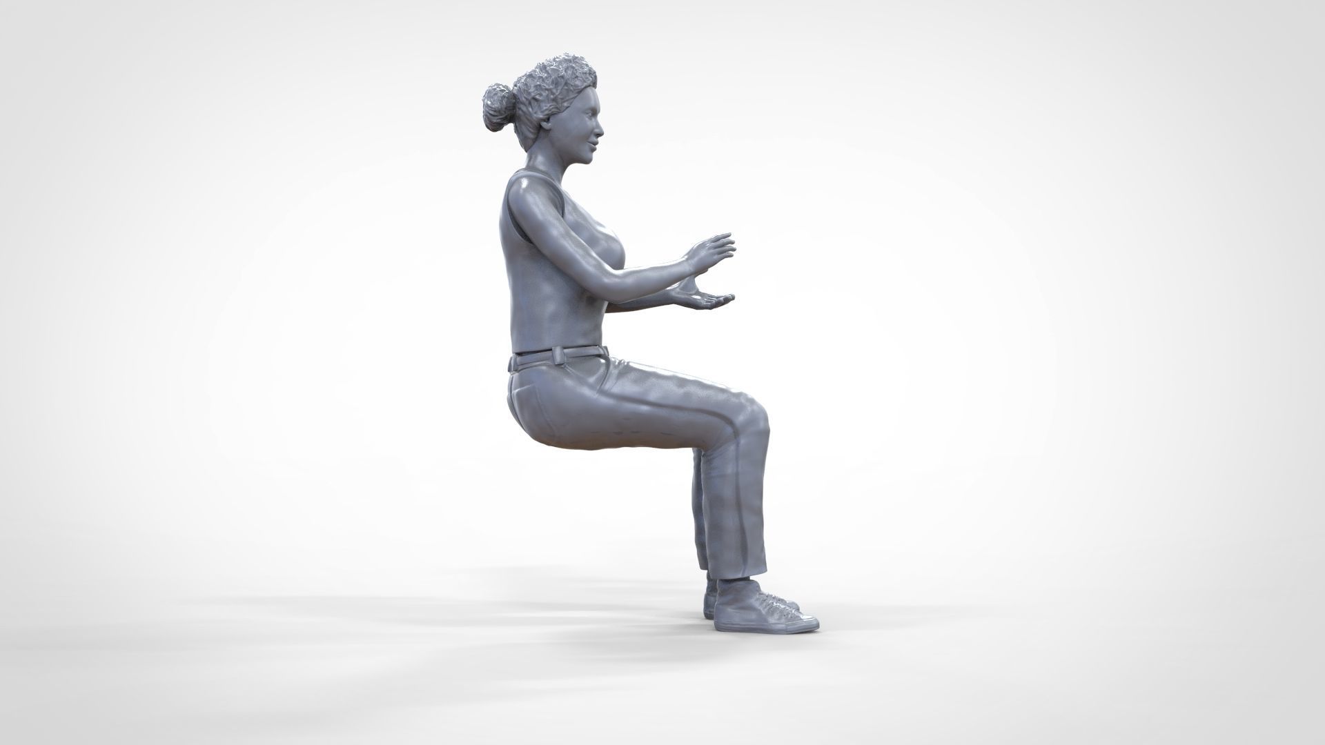 N13 Football fan clapping and waving in stadium 3D print model_47