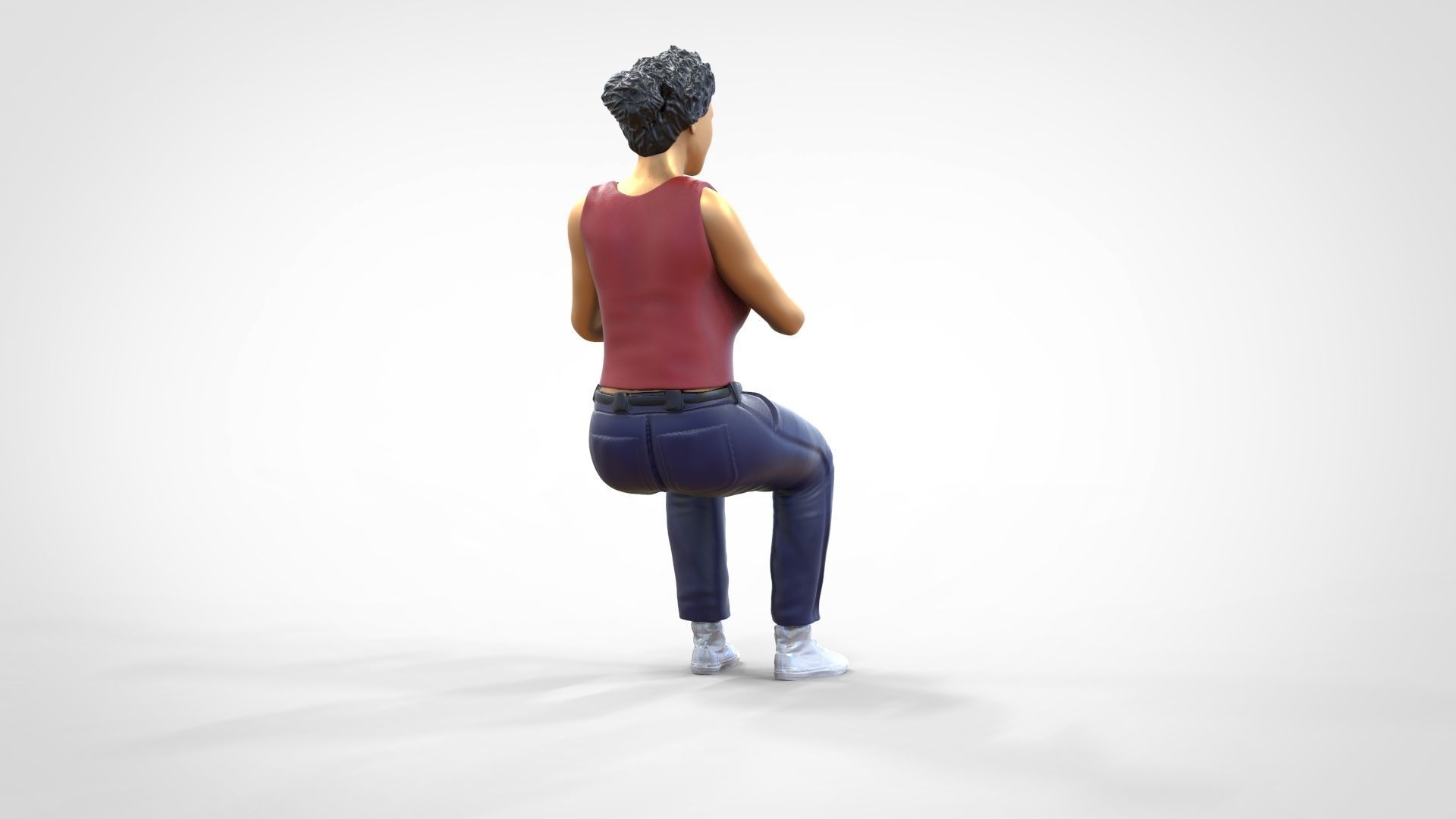 N13 Football fan clapping and waving in stadium 3D print model_18