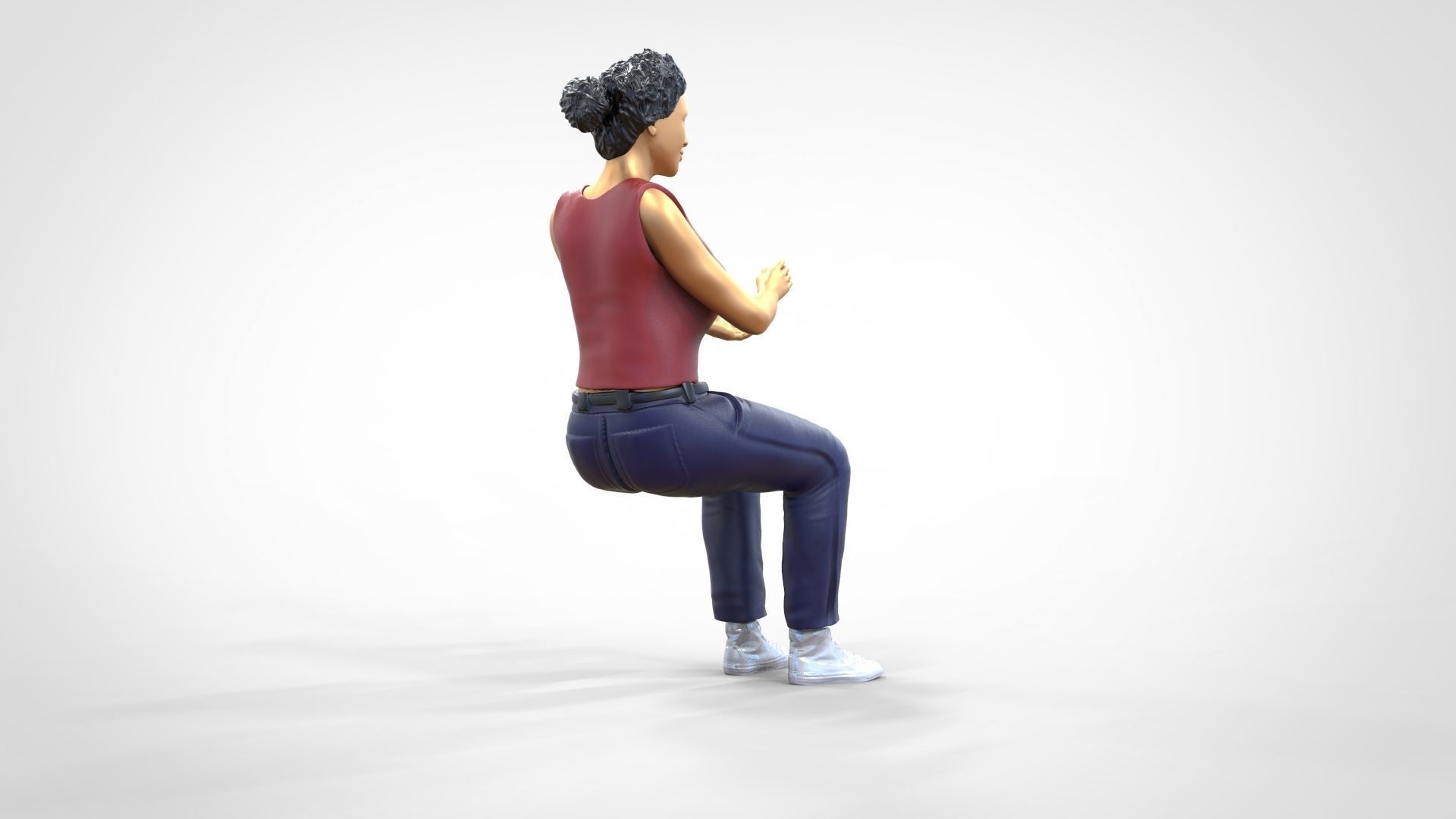 N13 Football fan clapping and waving in stadium 3D print model_20