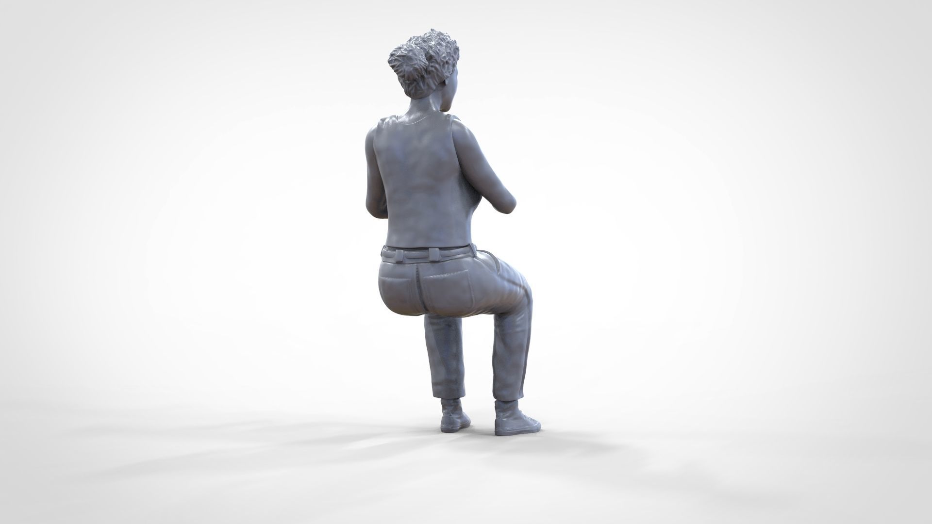 N13 Football fan clapping and waving in stadium 3D print model_45