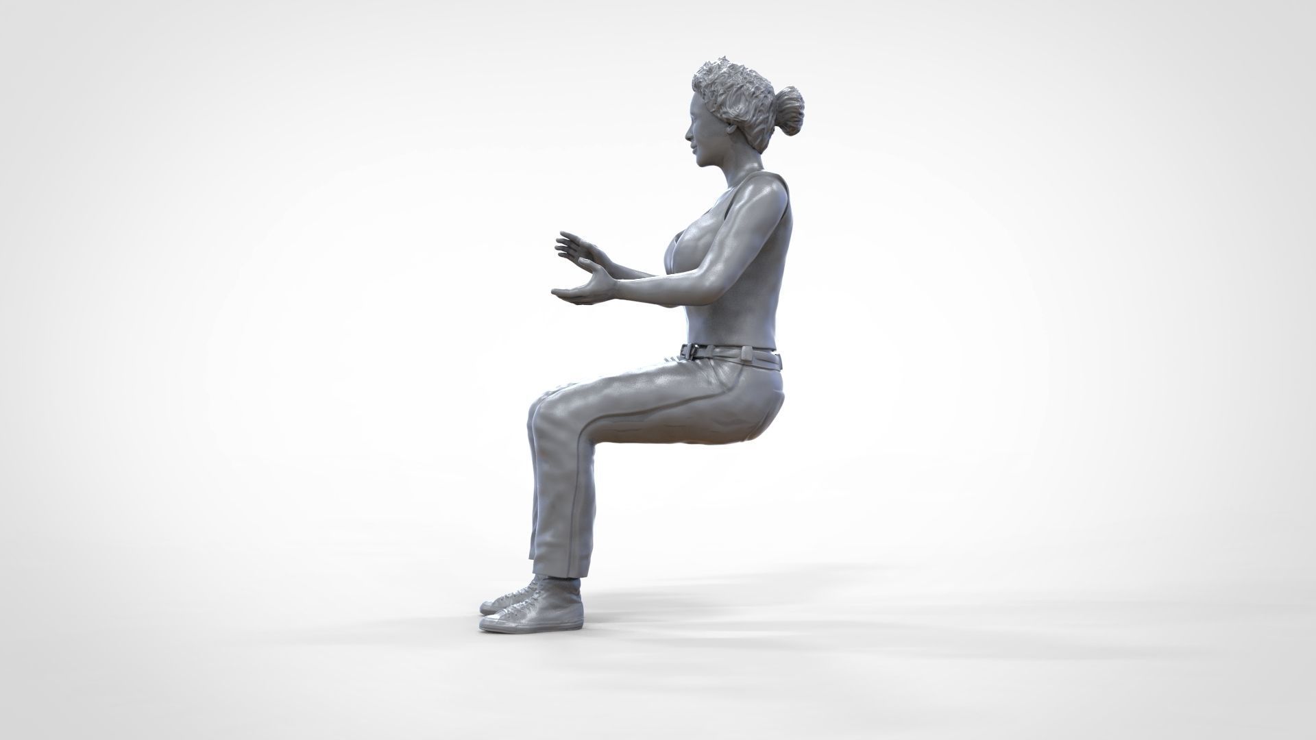 N13 Football fan clapping and waving in stadium 3D print model_41