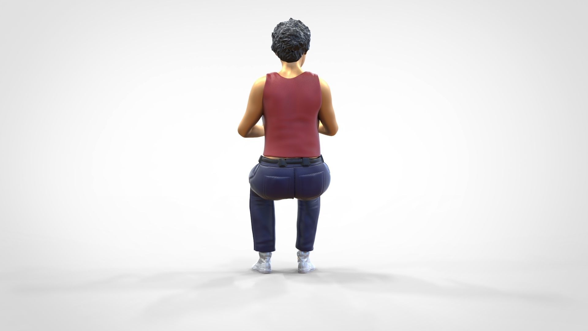 N13 Football fan clapping and waving in stadium 3D print model_16