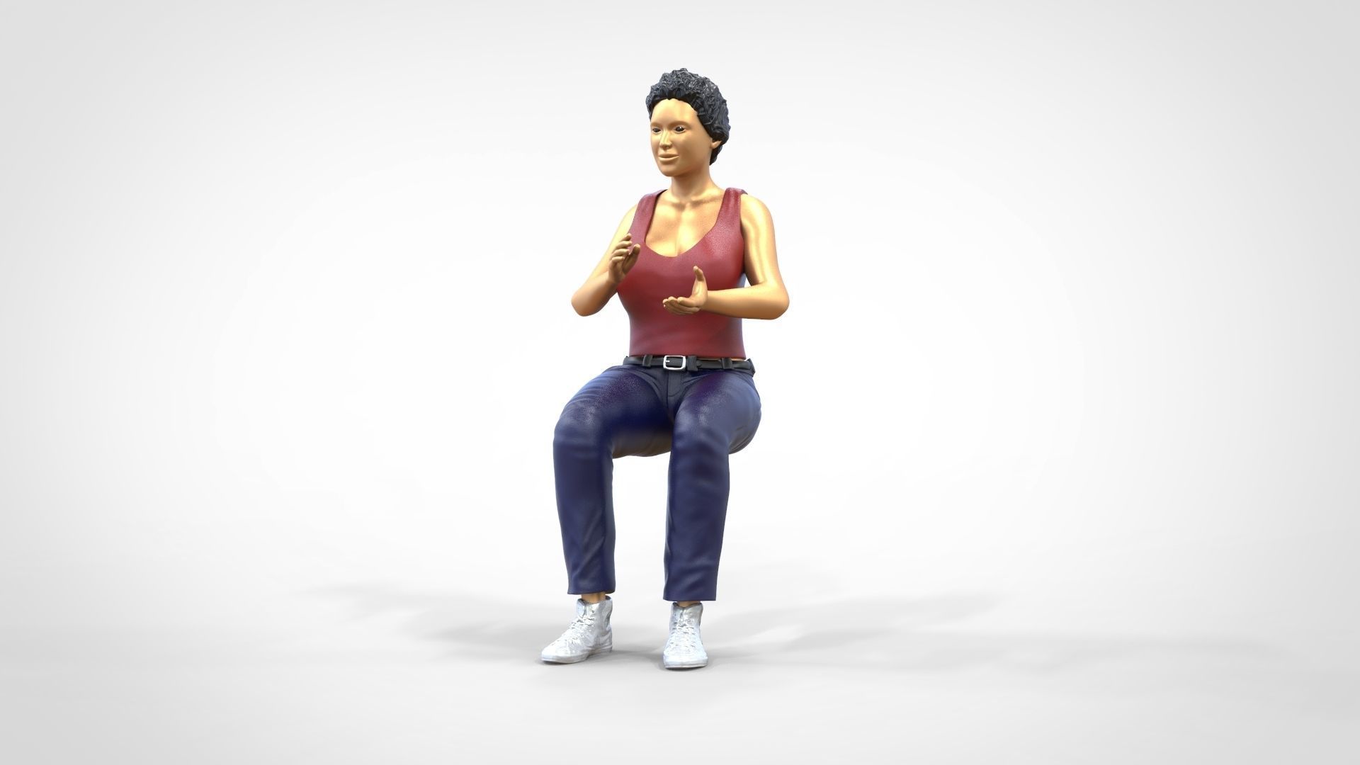 N13 Football fan clapping and waving in stadium 3D print model_35