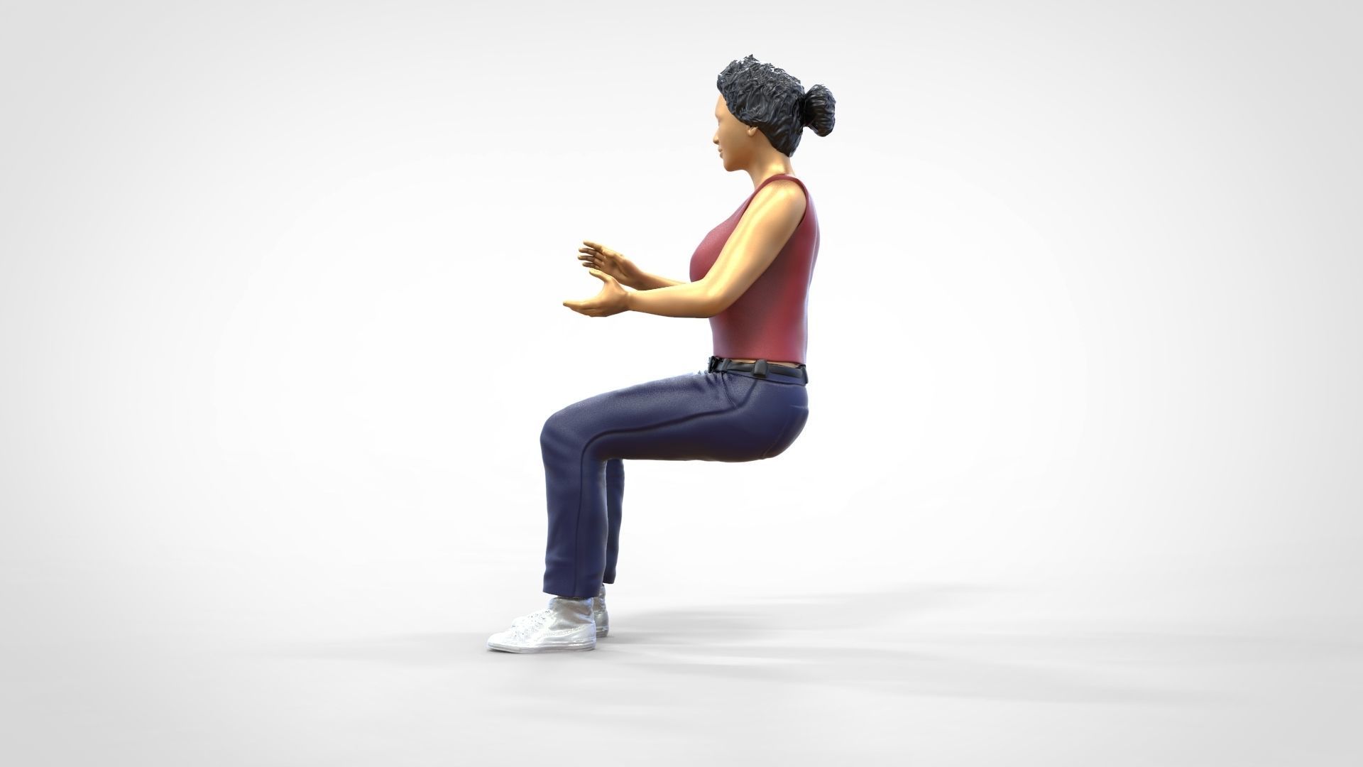 N13 Football fan clapping and waving in stadium 3D print model_7