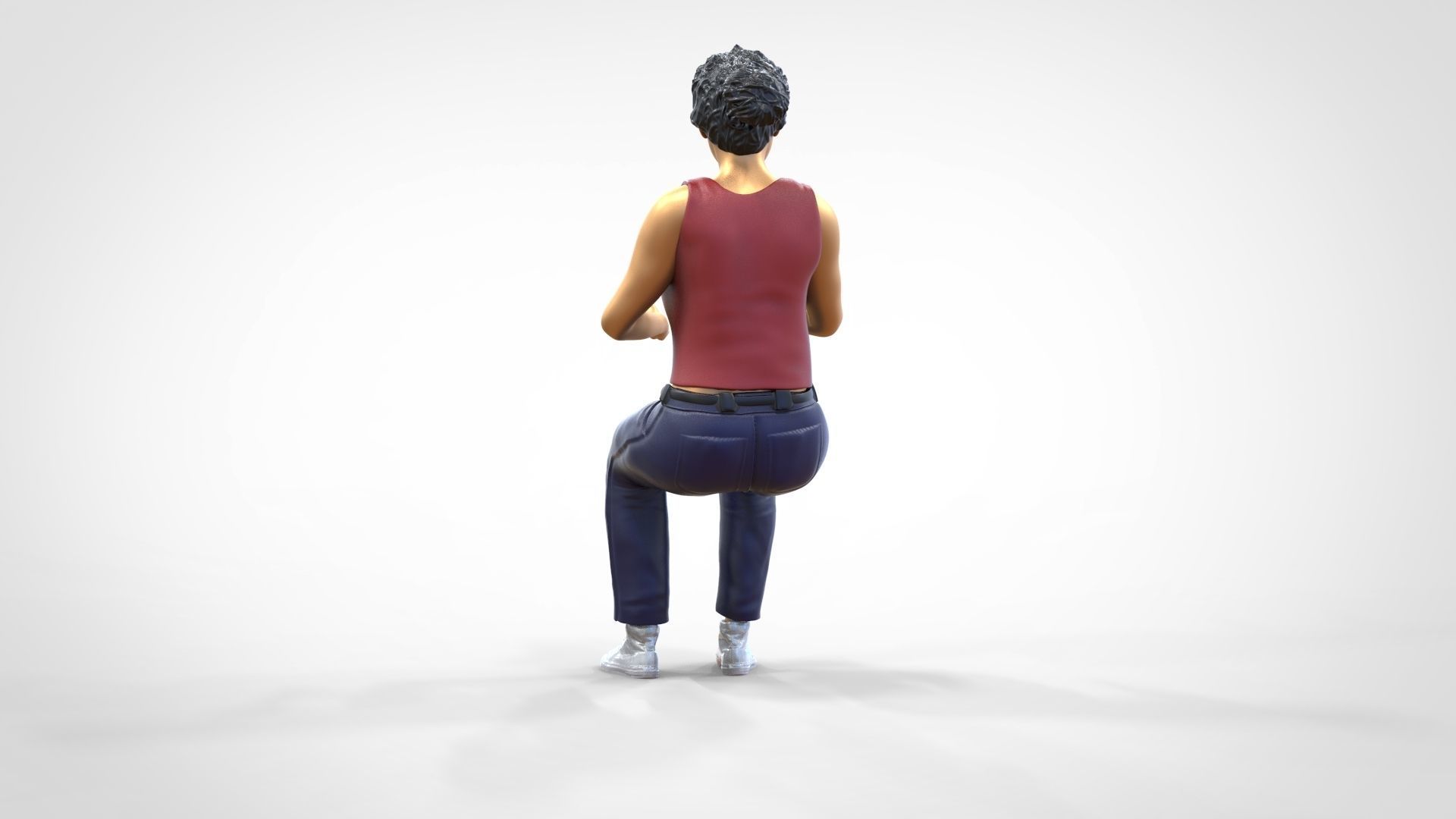 N13 Football fan clapping and waving in stadium 3D print model_14