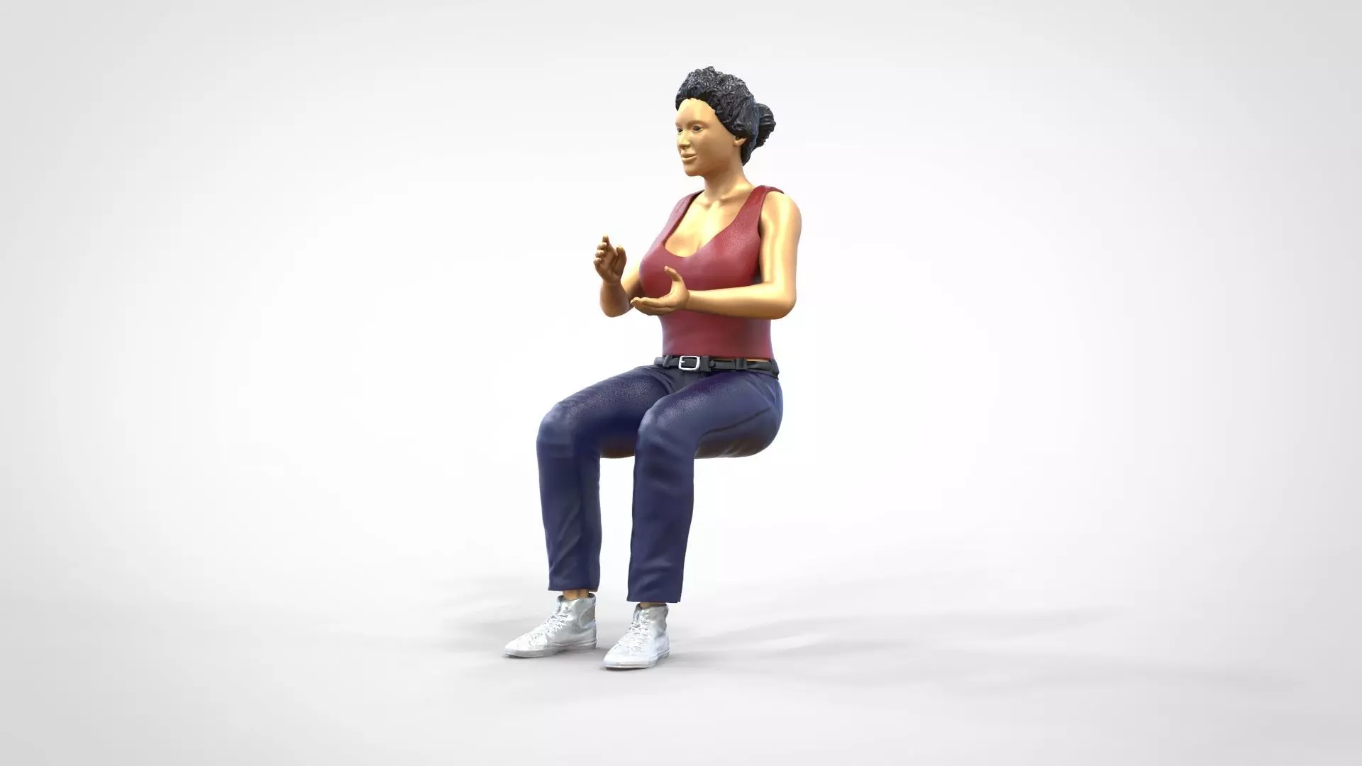 N13 Football fan clapping and waving in stadium 3D print model_0