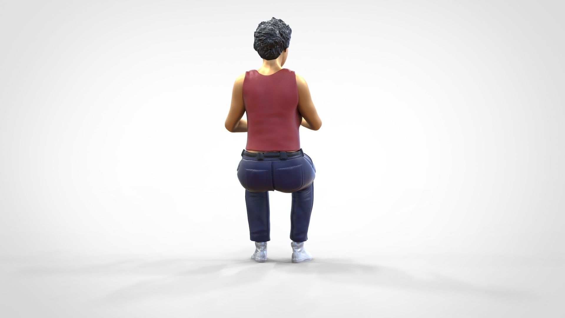 N13 Football fan clapping and waving in stadium 3D print model_15