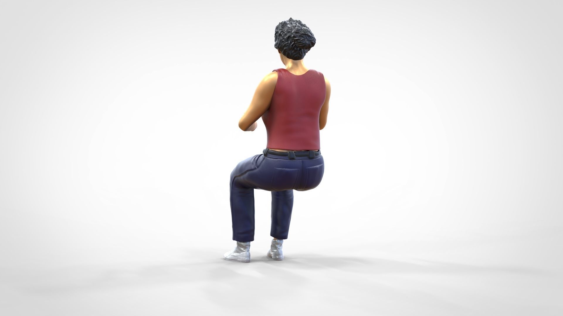 N13 Football fan clapping and waving in stadium 3D print model_13