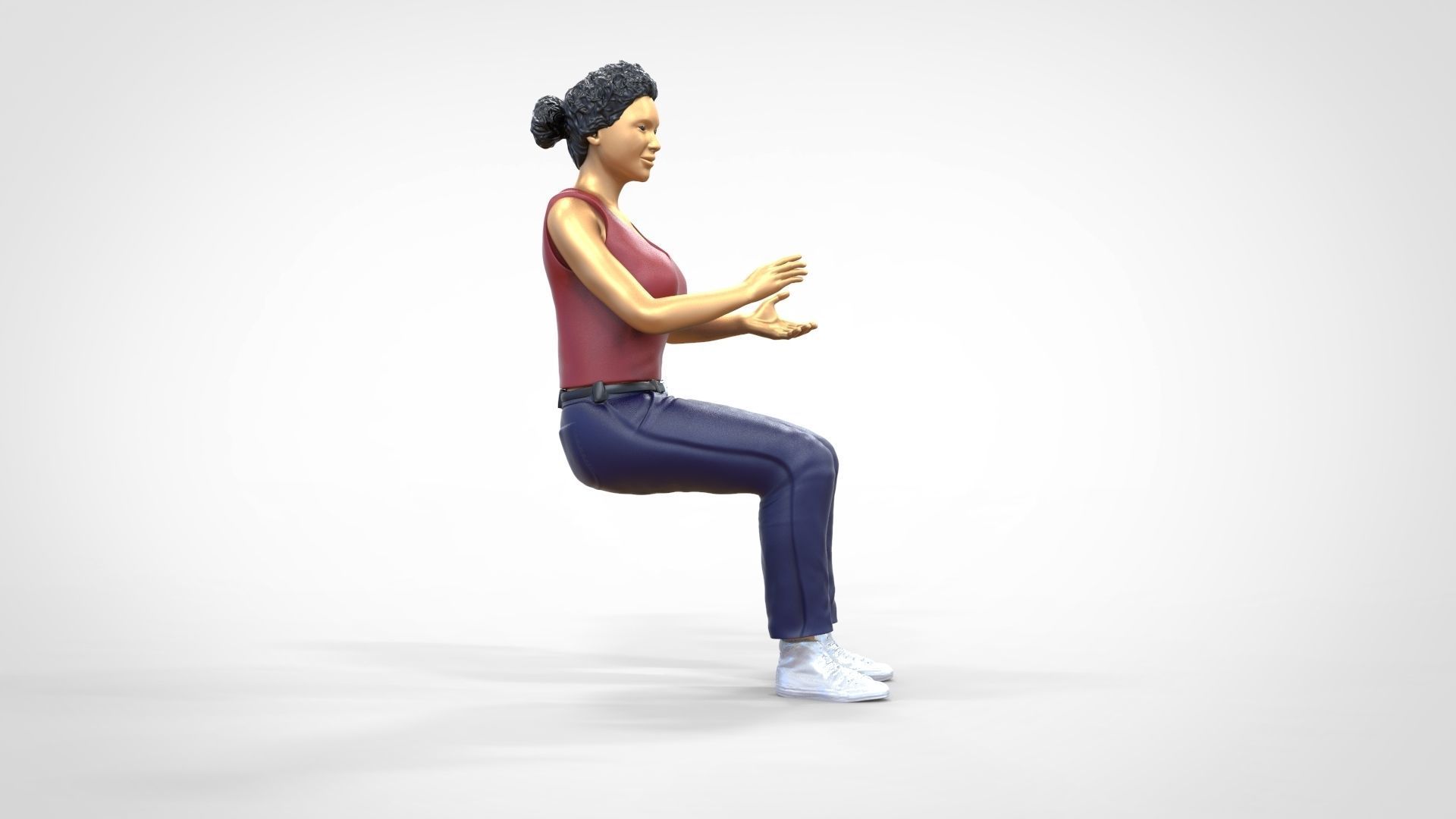 N13 Football fan clapping and waving in stadium 3D print model_24