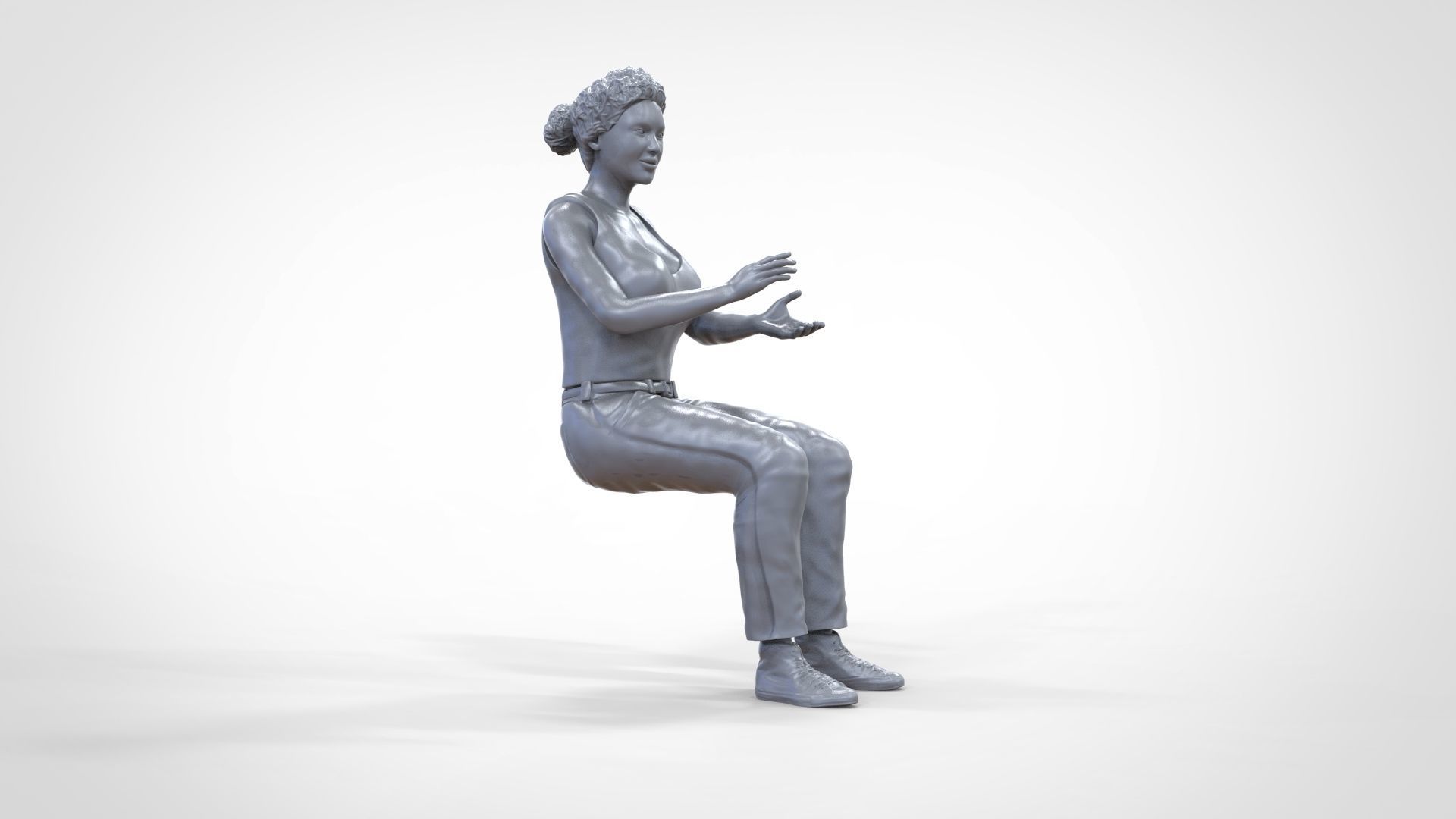 N13 Football fan clapping and waving in stadium 3D print model_48