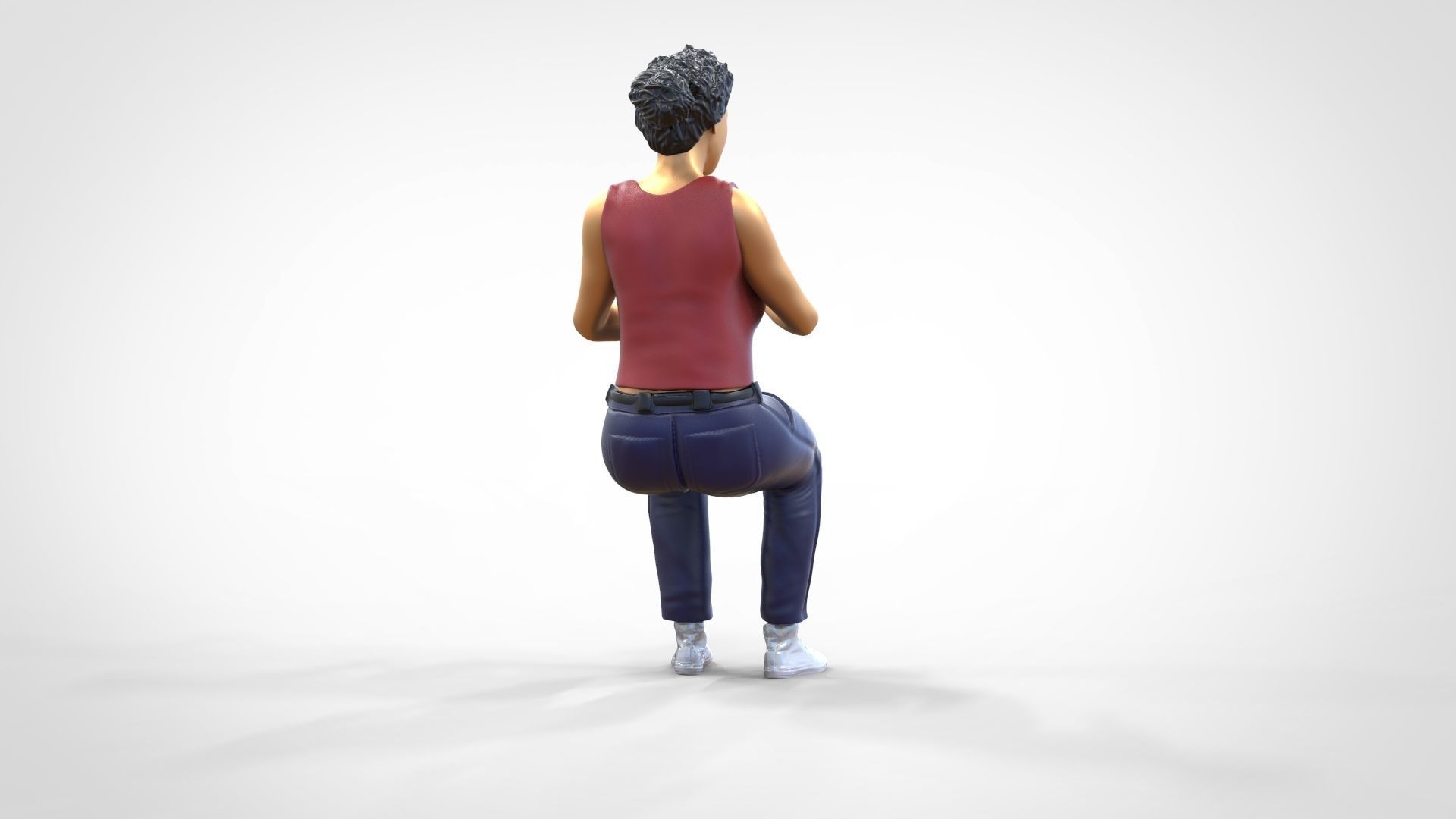 N13 Football fan clapping and waving in stadium 3D print model_17