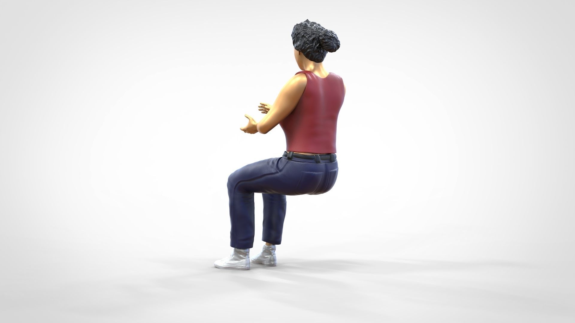 N13 Football fan clapping and waving in stadium 3D print model_11