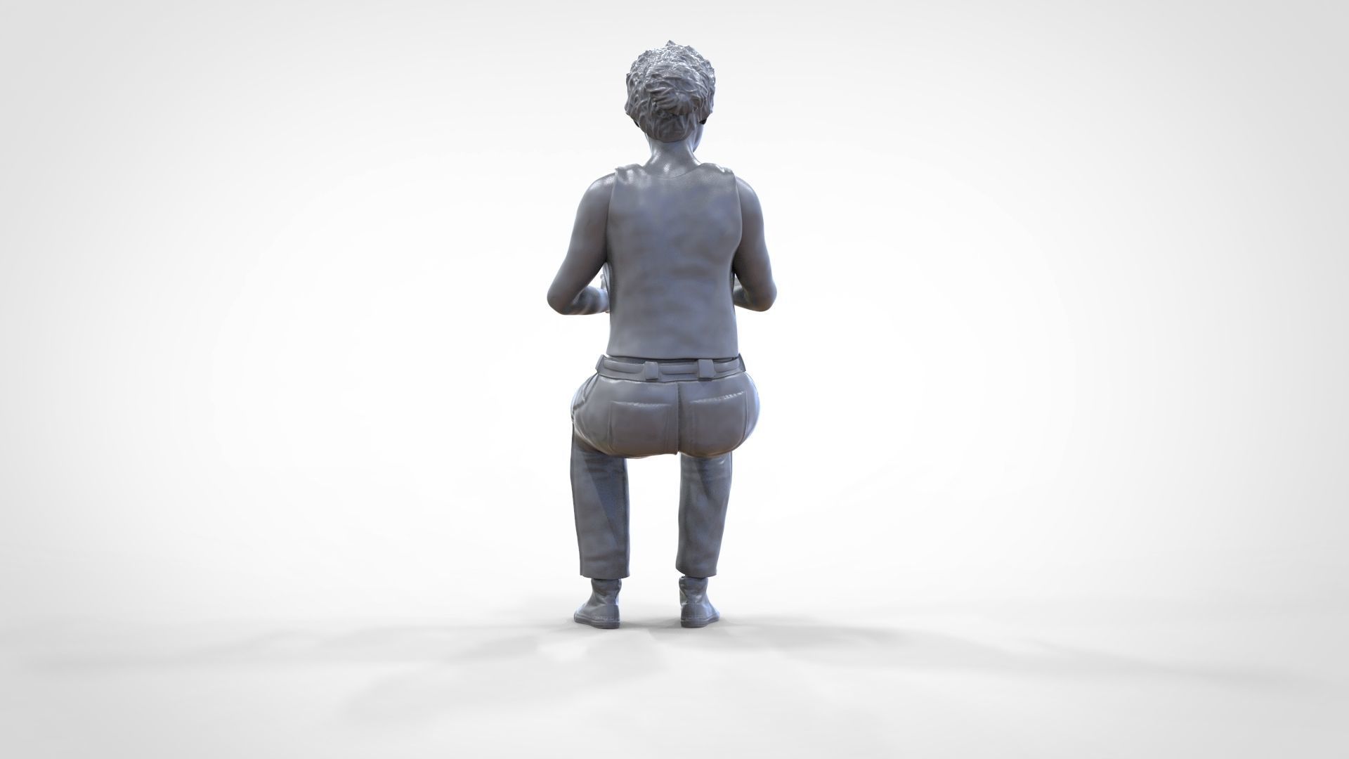 N13 Football fan clapping and waving in stadium 3D print model_44