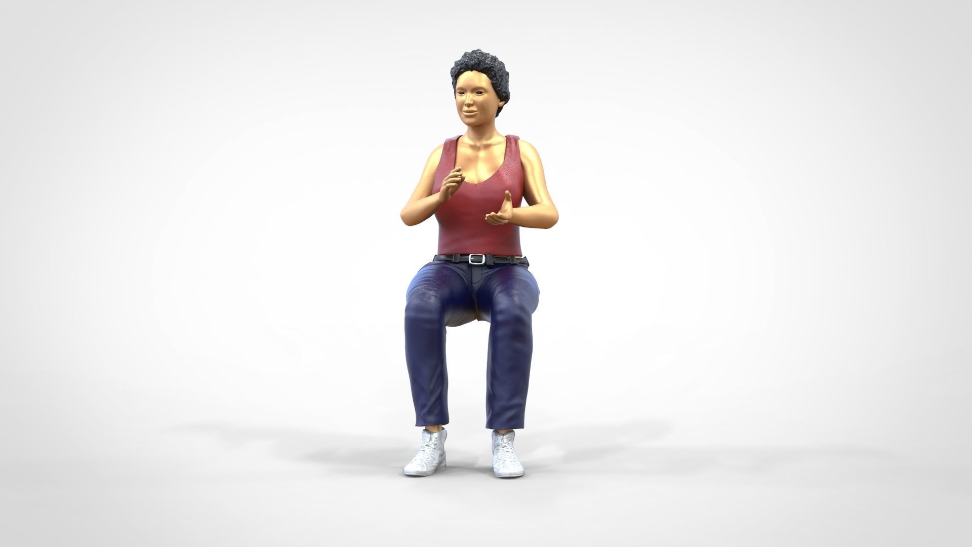 N13 Football fan clapping and waving in stadium 3D print model_34