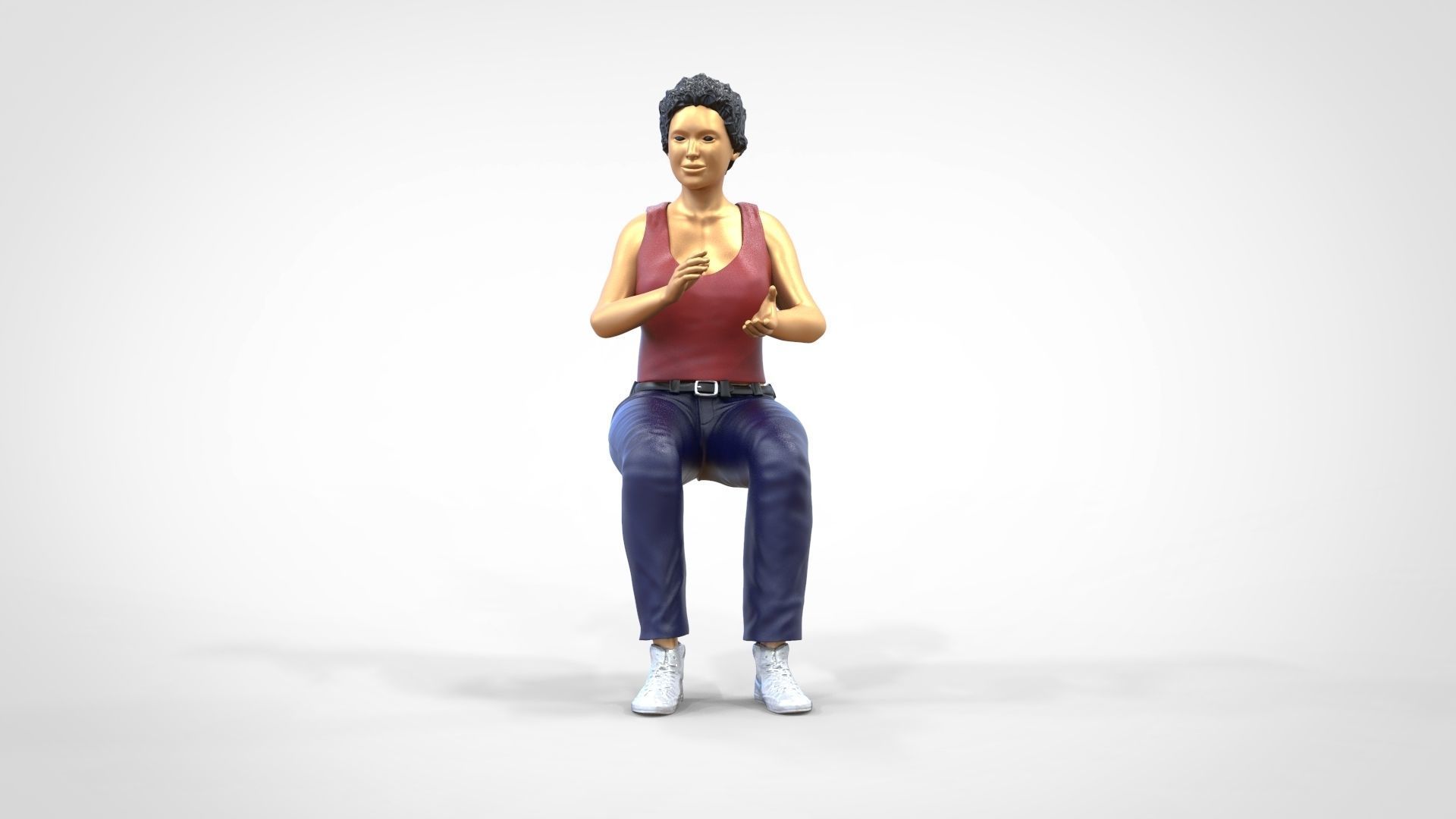 N13 Football fan clapping and waving in stadium 3D print model_33