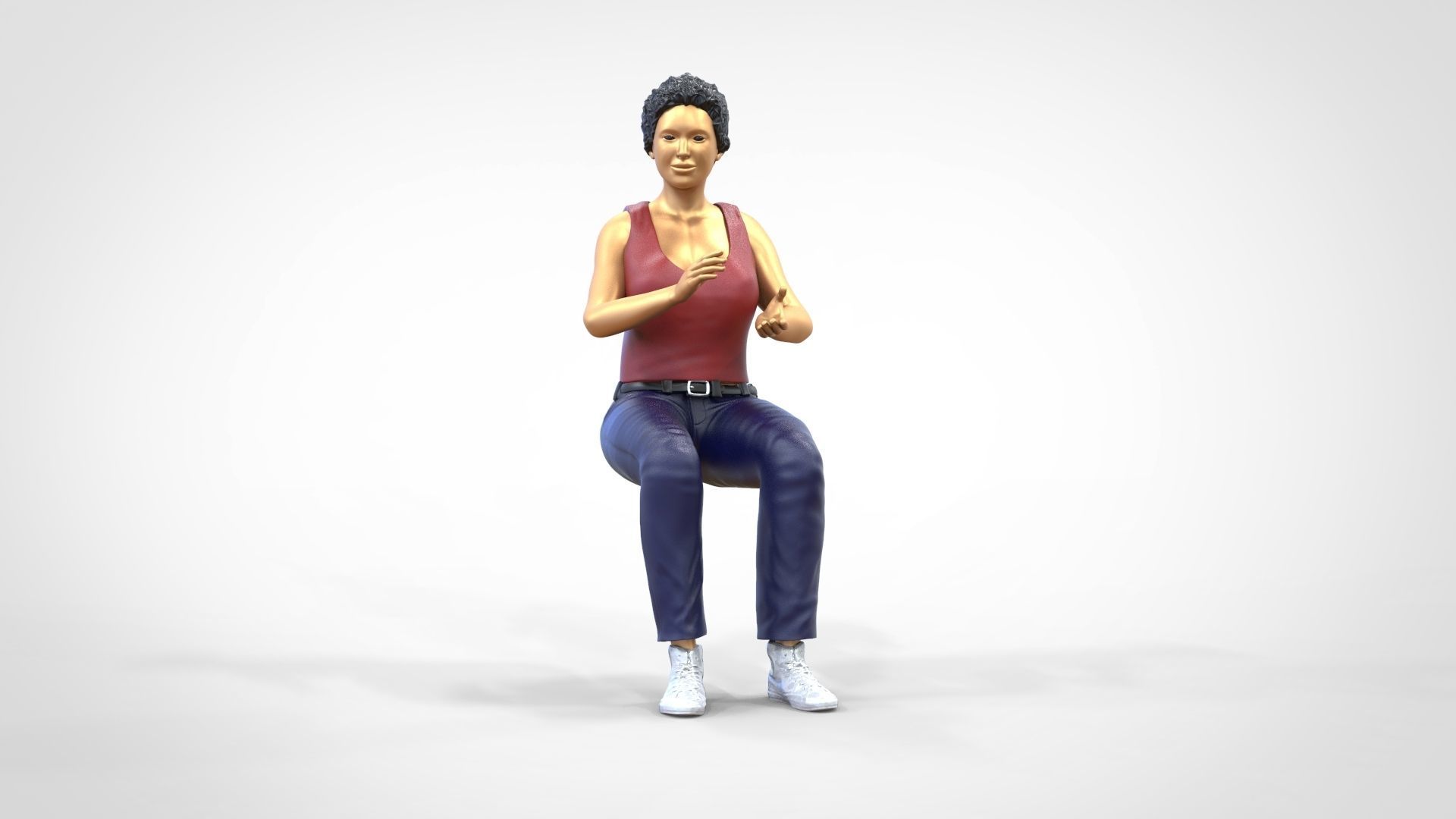 N13 Football fan clapping and waving in stadium 3D print model_32