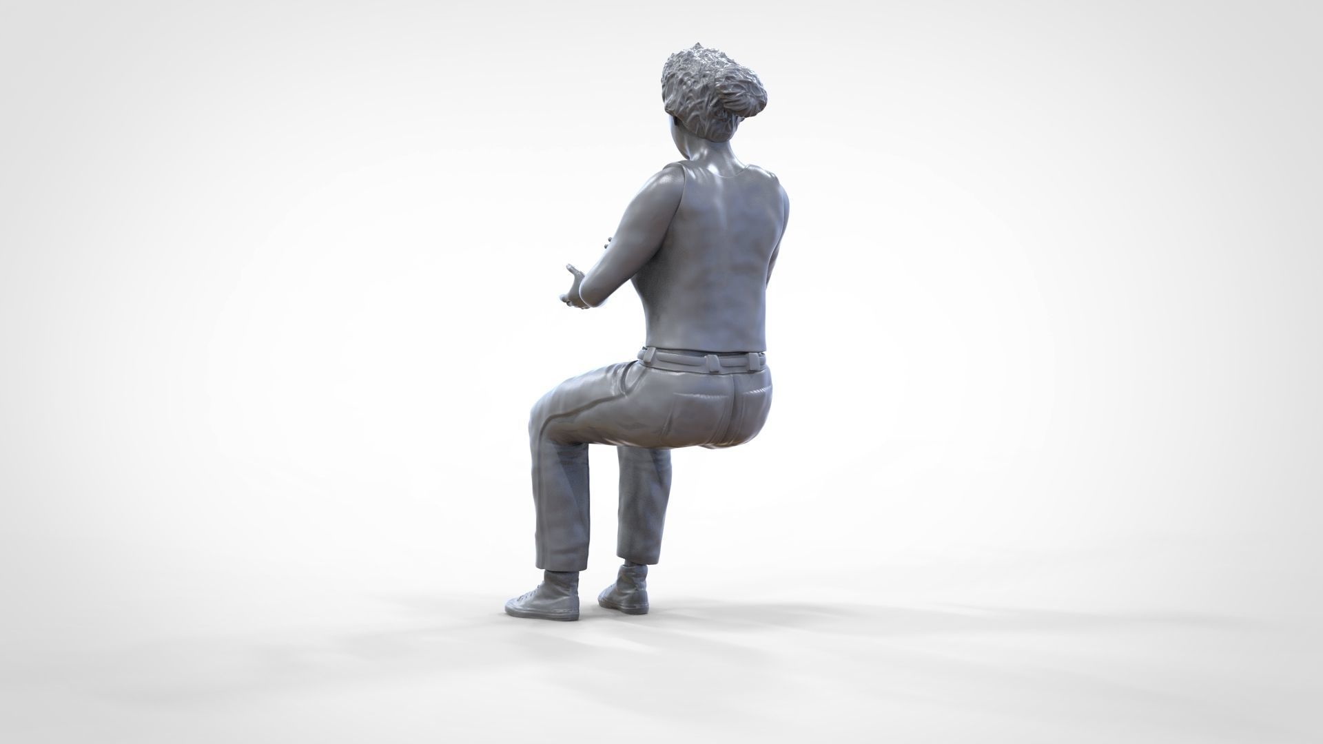 N13 Football fan clapping and waving in stadium 3D print model_43