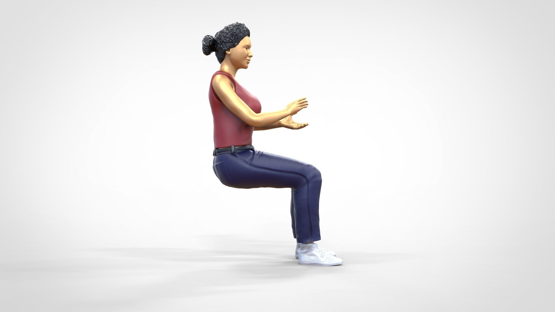 N13 Football fan clapping and waving in stadium 3D print model_25