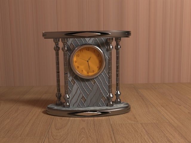 Table Clock 3D model_3
