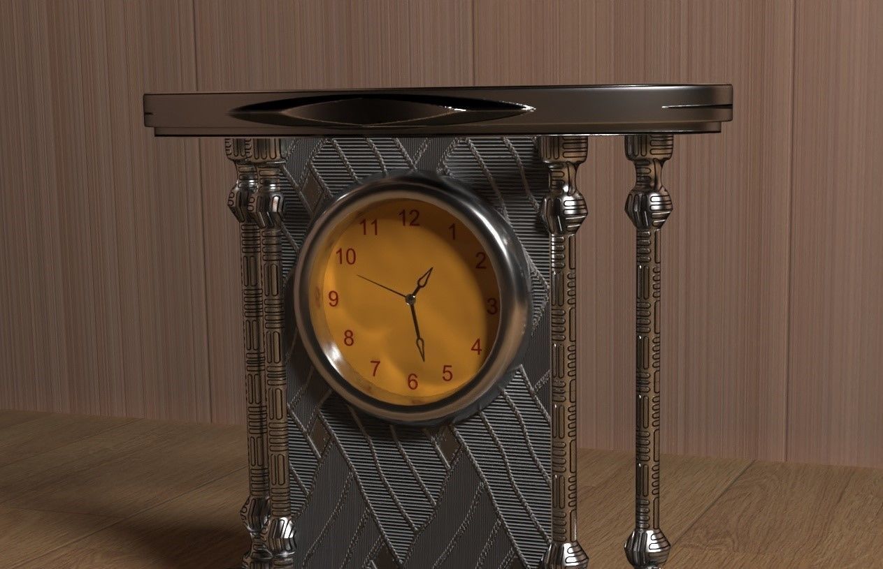 Table Clock 3D model_2