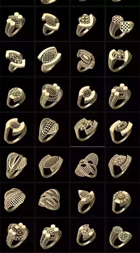new Turkish rings STL 50 rings light weight  3D print model