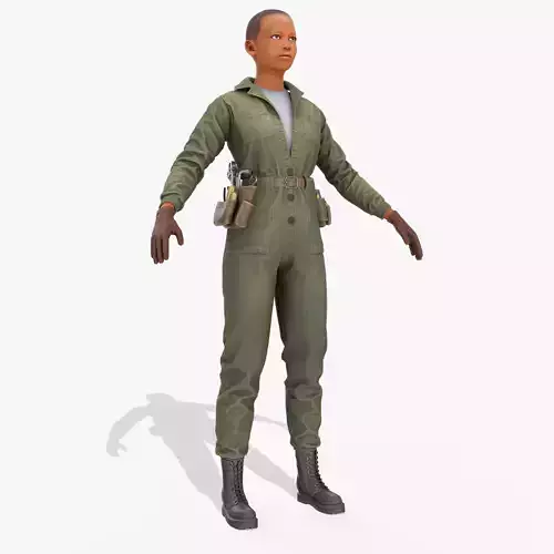 Female Worker Game Ready