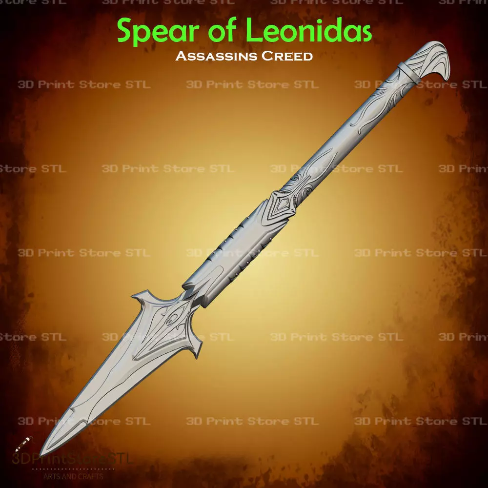 Spear of Leonidas Cosplay Assassins Creed Odyssey - STL File 3D print model_0