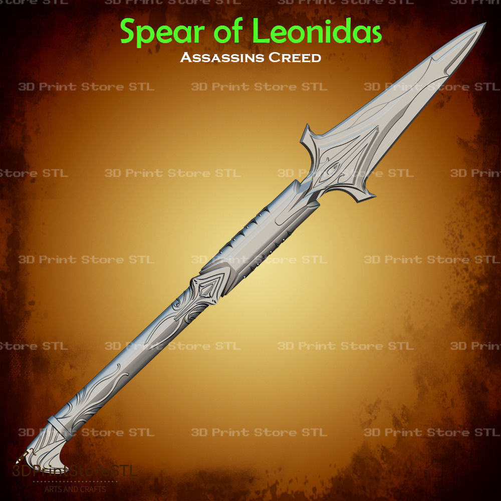 Spear of Leonidas Cosplay Assassins Creed Odyssey - STL File 3D print model_1