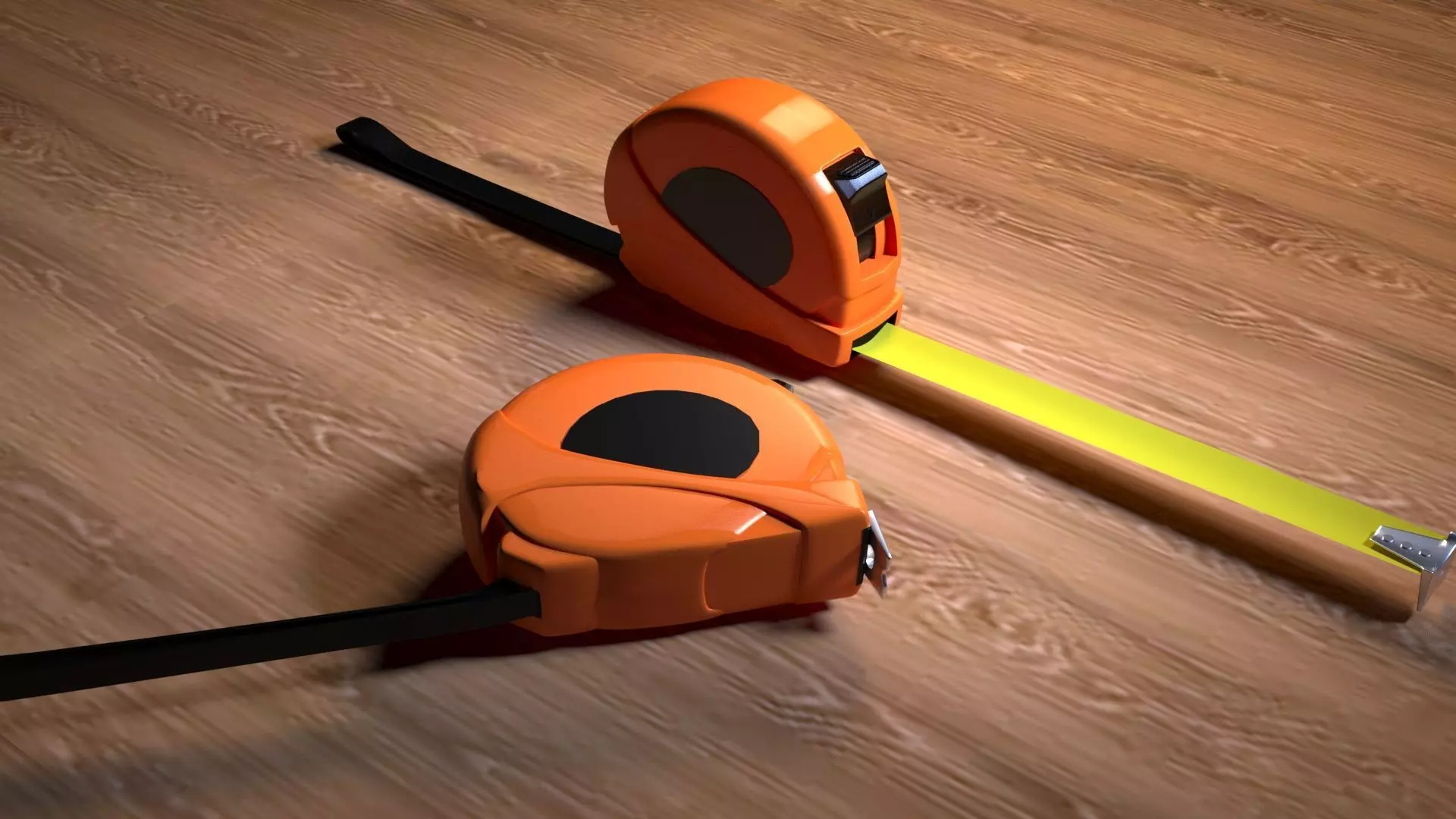 roulette orange tape measure Free low-poly 3D model_0
