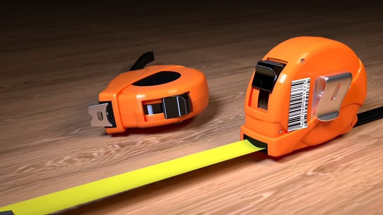 roulette orange tape measure Free low-poly 3D model_1