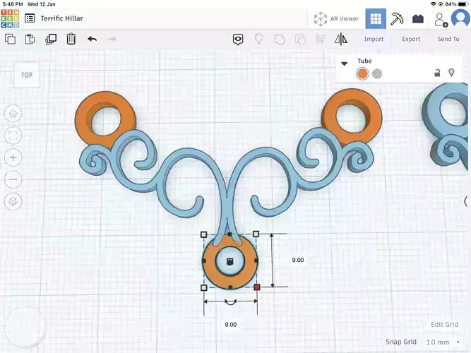 Ornament curve pendant stl file