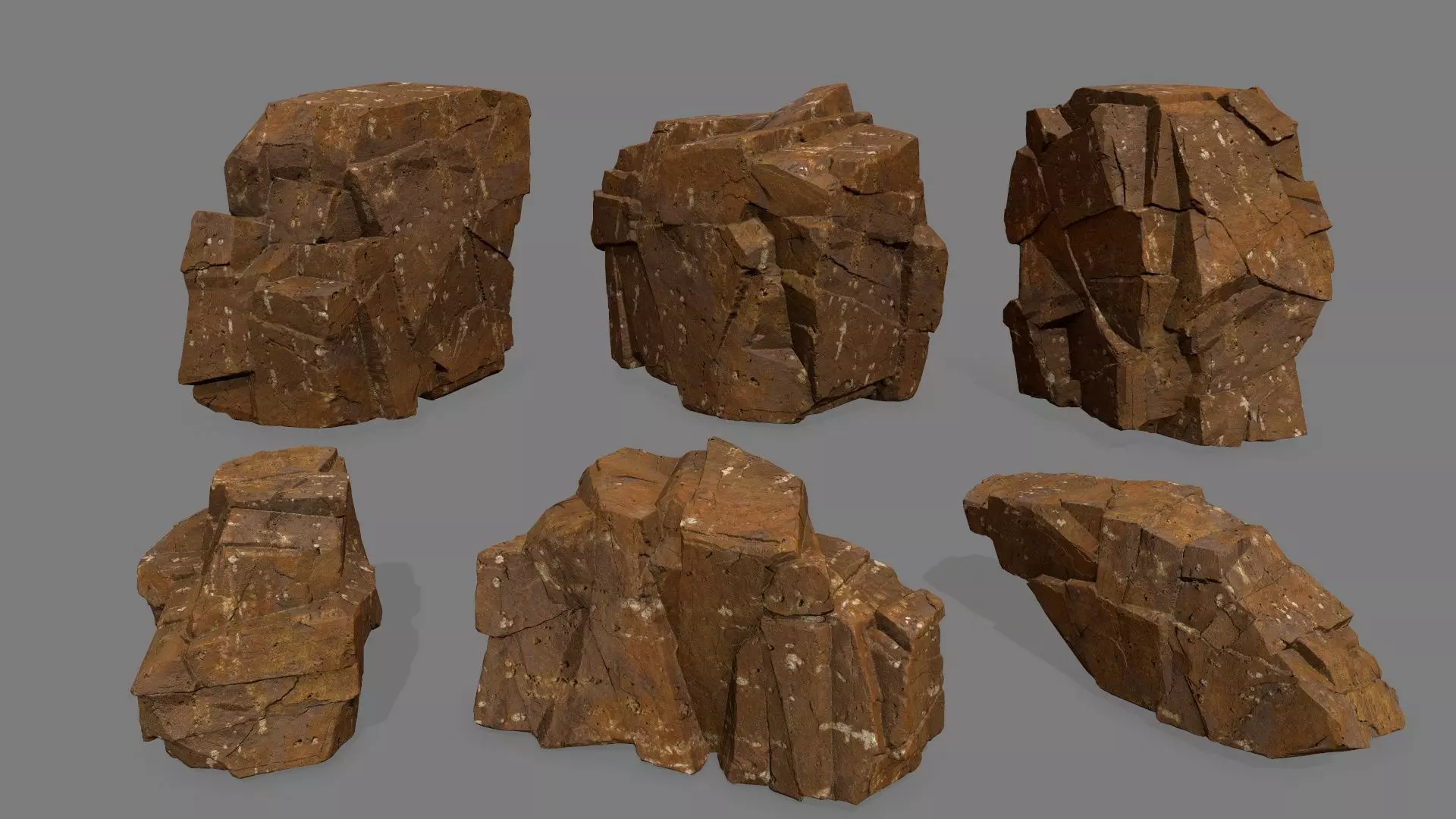 desert rocks  Low-poly 3D model_0