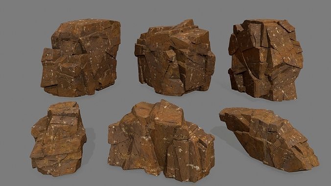 desert rocks  Low-poly 3D model