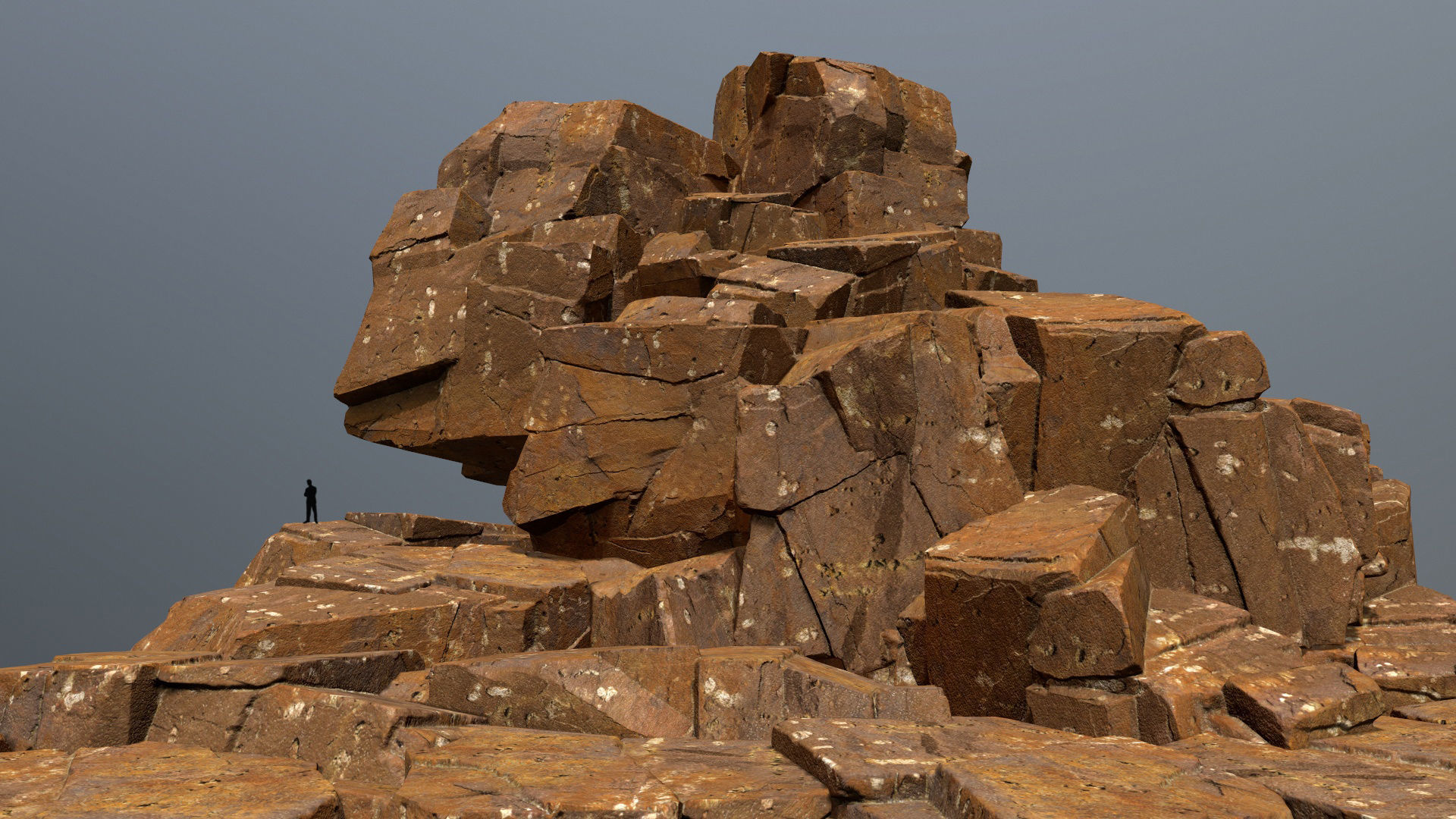 desert rocks  Low-poly 3D model_1