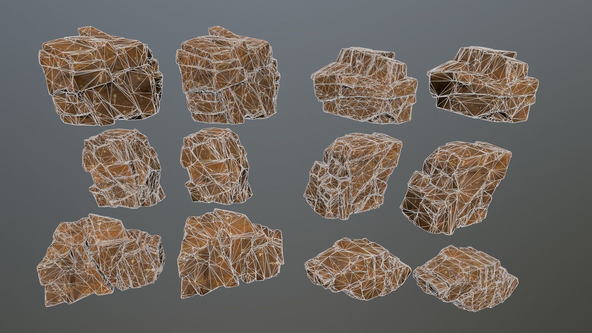 desert rocks  Low-poly 3D model_15