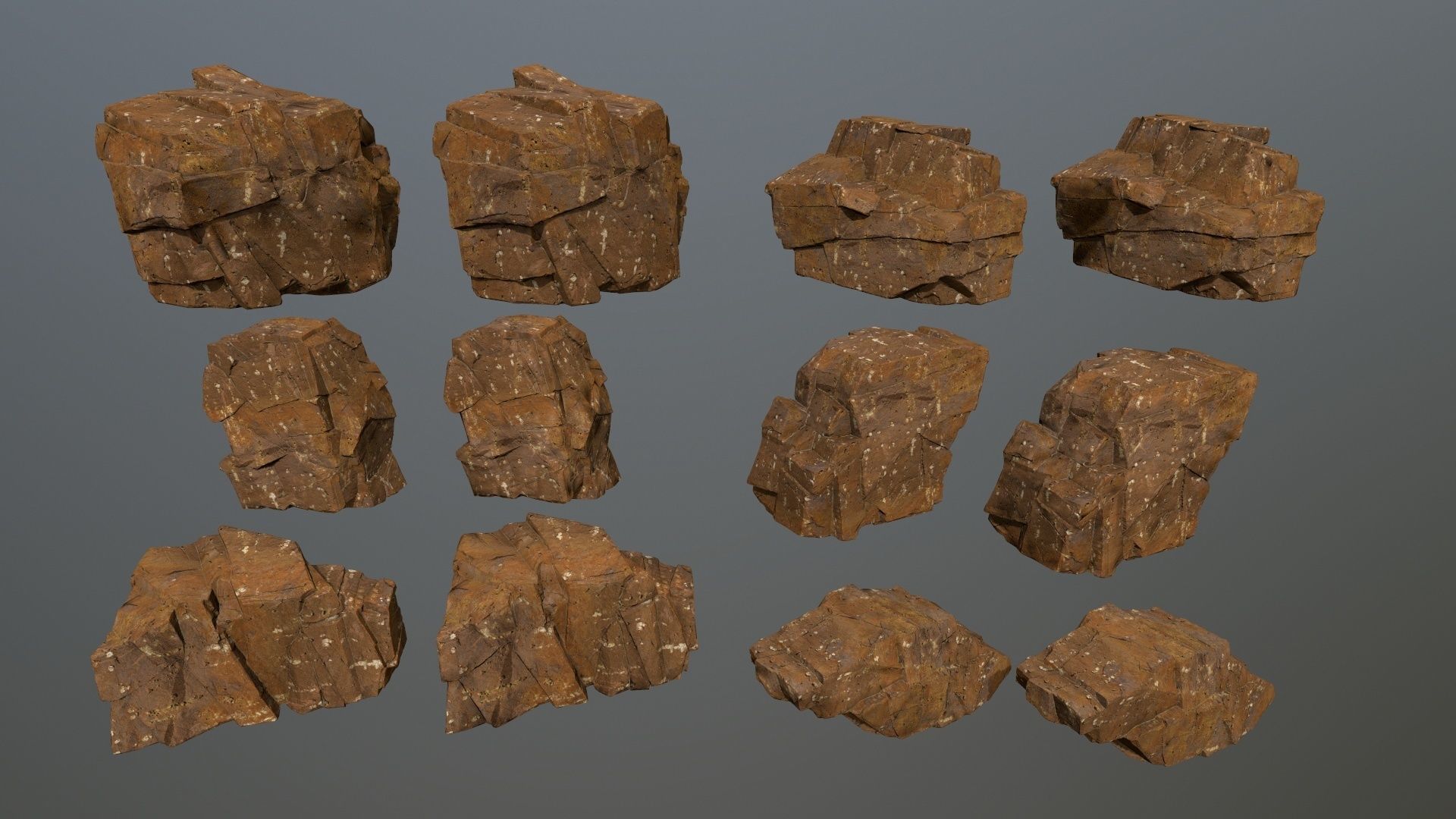 desert rocks  Low-poly 3D model_14