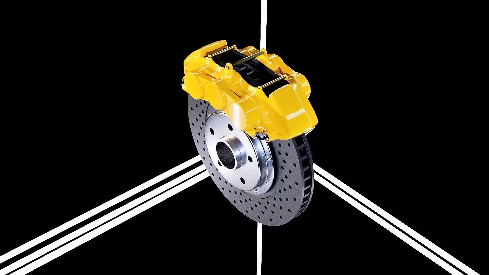 6 piston disc brakes Low-poly 3D model